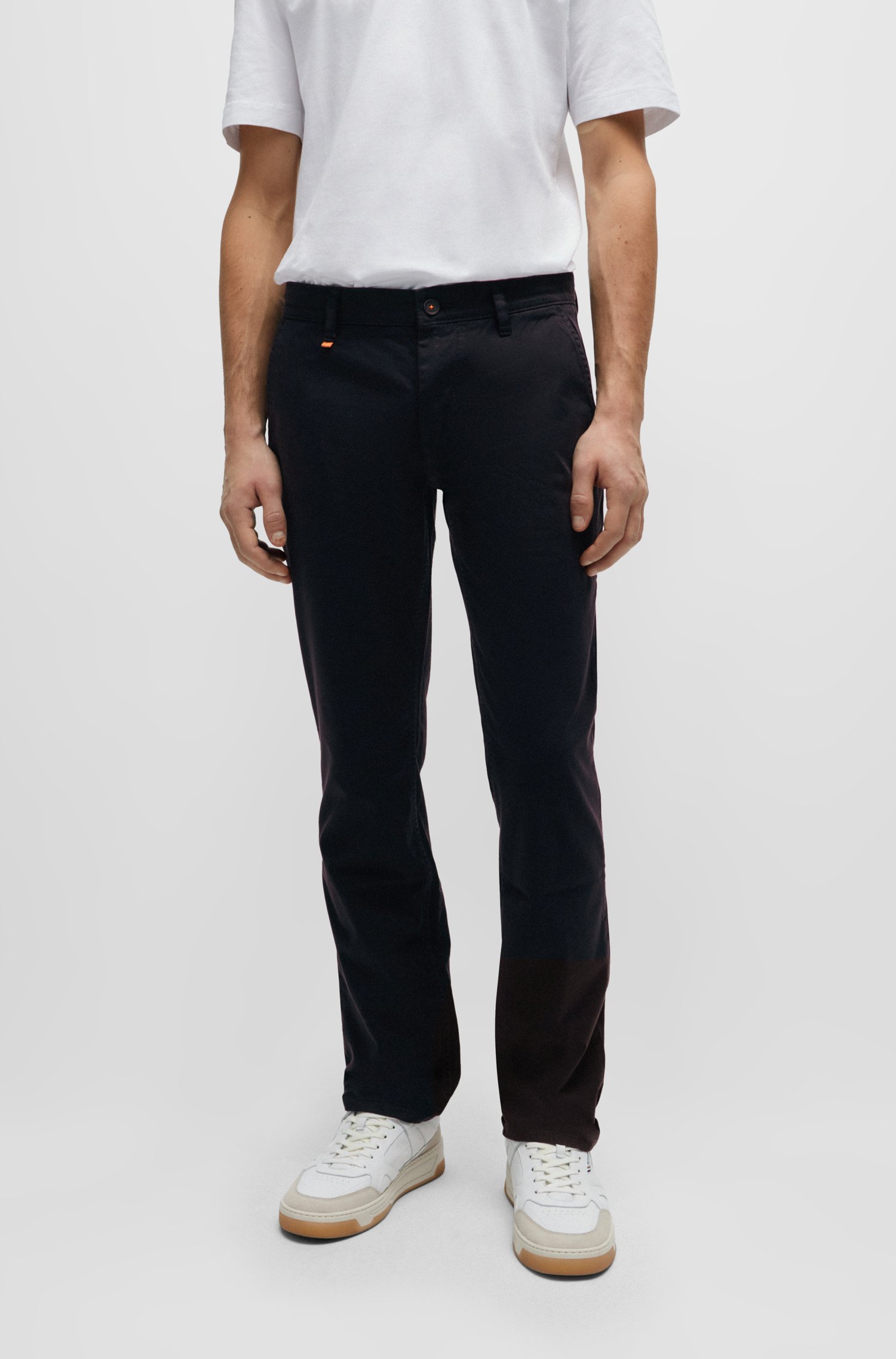 Slim-fit trousers stretch-cotton satin
