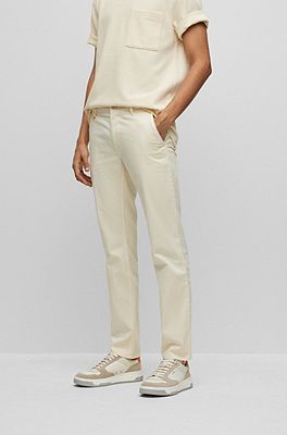 BOSS - Relaxed-fit trousers in heavyweight satin