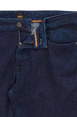 Vaqueros slim fit de c&oacute;modo tejido vaquero el&aacute;stico azul, Azul oscuro