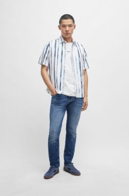 Vaqueros slim fit de c&oacute;modo denim el&aacute;stico azul, Azul