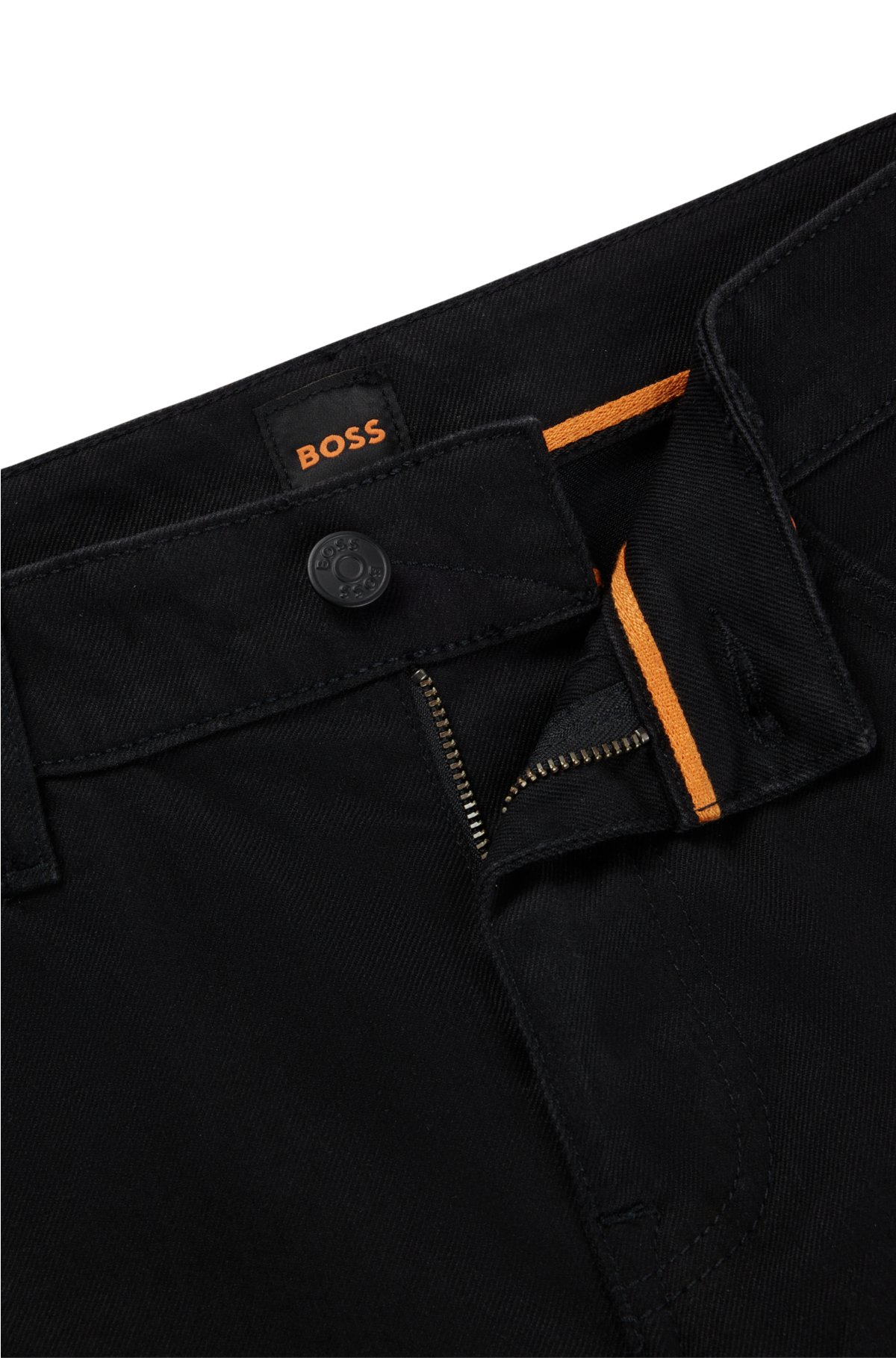 Kænguru Landmand Bevæger sig ikke BOSS - Slim-fit jeans in black comfort-stretch denim