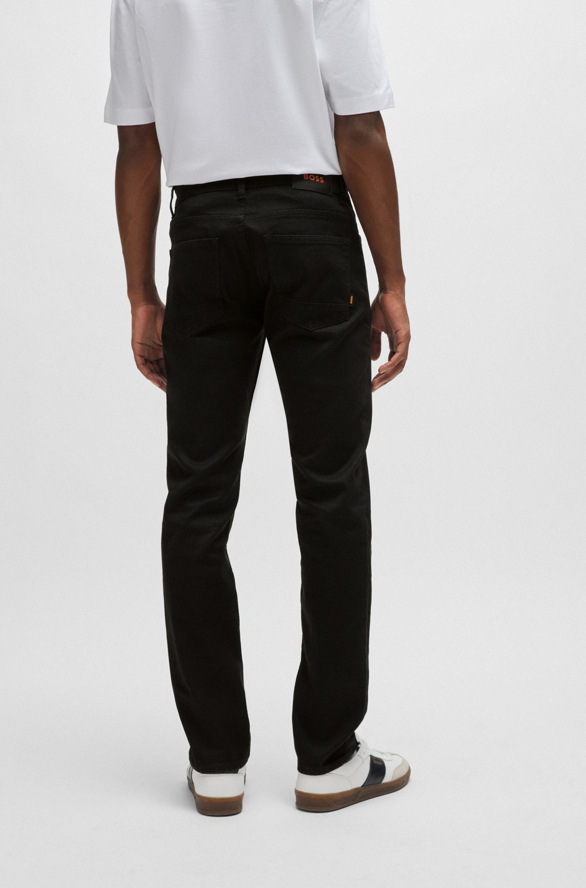 Slim-fit jeans in black-black comfort-stretch denim, Black
