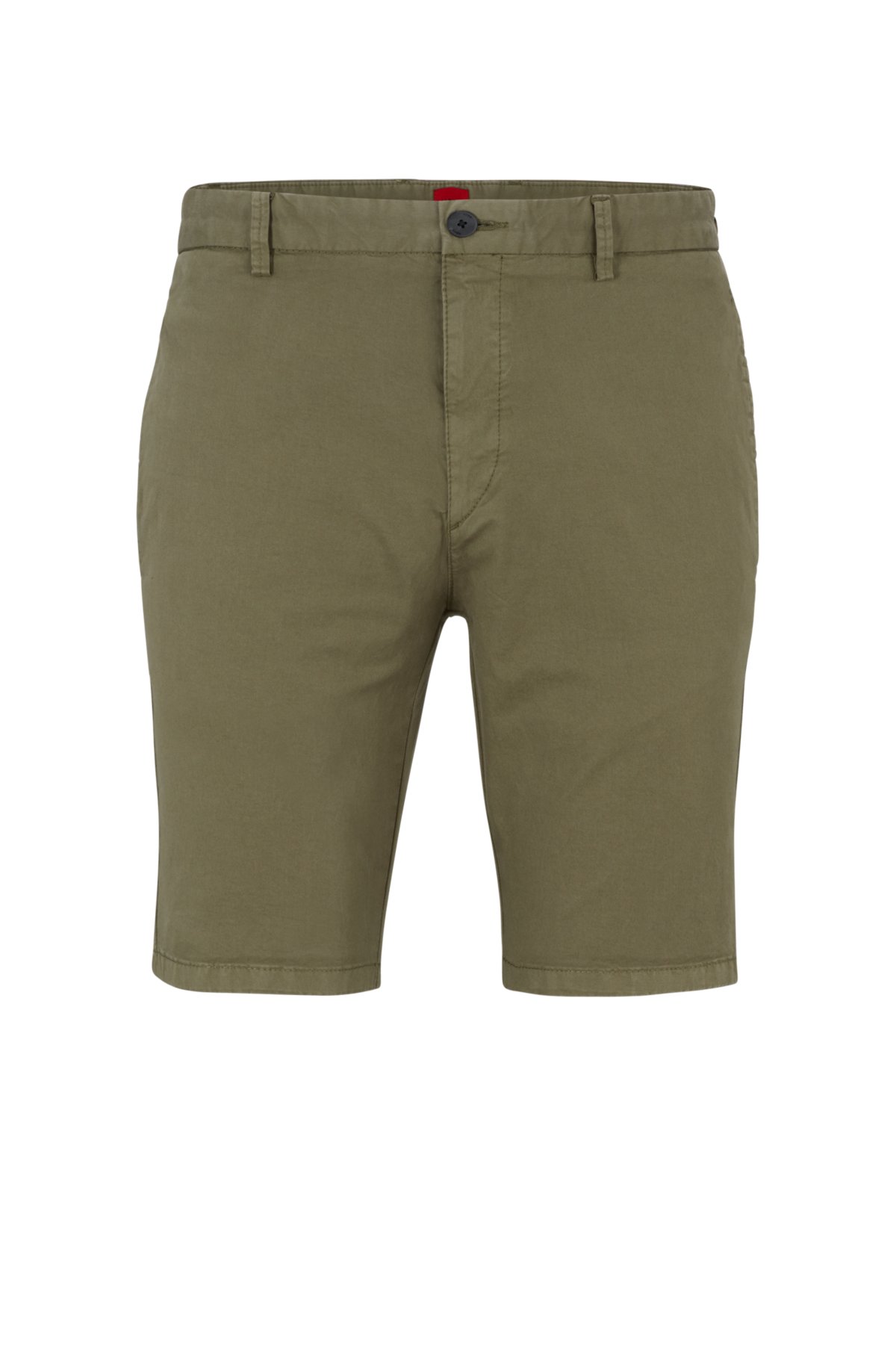 HUGO Slim-fit shorts in stretch-cotton gabardine