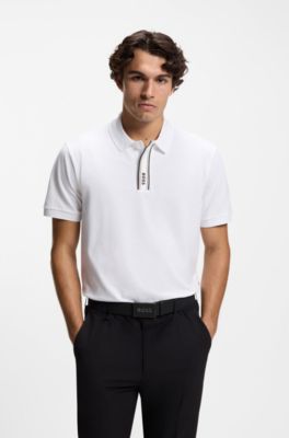 Cintur&oacute;n de piel italiana con hebilla con placa y logo, Negro