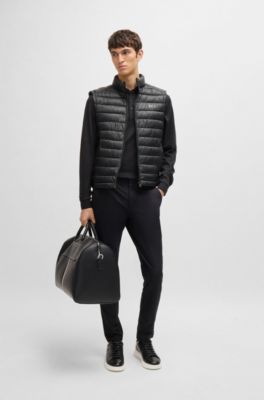 Packable gilet with tonal logo, Black