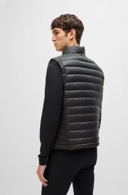 Packable gilet with tonal logo, Black