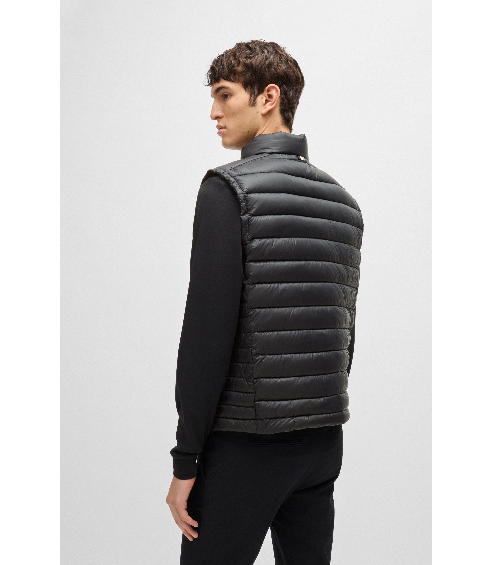 BOSS - Packable gilet with tonal logo - Black
