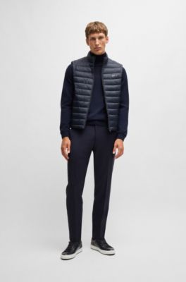 Packable gilet with tonal logo, Dark Blue