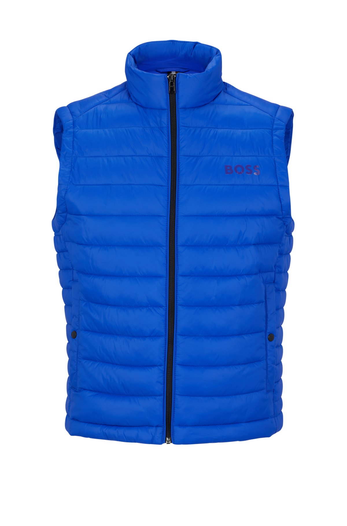 Packable gilet with tonal logo, Blue
