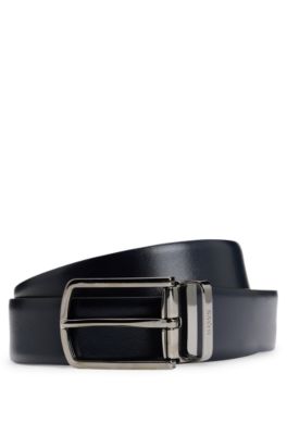 Shop Hugo Boss Reversible Italian-leather Belt With Quick-release Buckle In Black