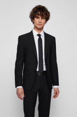 Reversible Italian-leather belt with quick-release buckle, Black