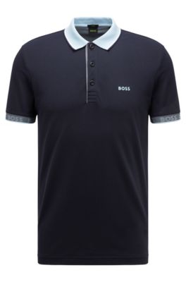 BOSS - Slim-fit polo shirt with logo details