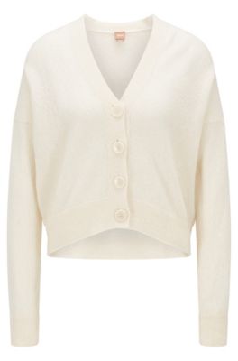 HUGO BOSS RELAXED-FIT CARDIGAN WITH BUTTON-UP FRONT