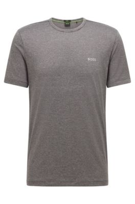 HUGO - Slim-fit stretch-jersey T-shirt with decorative reflective logo