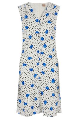 BOSS - Gathered dress with modern print