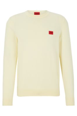 HUGO Cotton sweater with red logo label