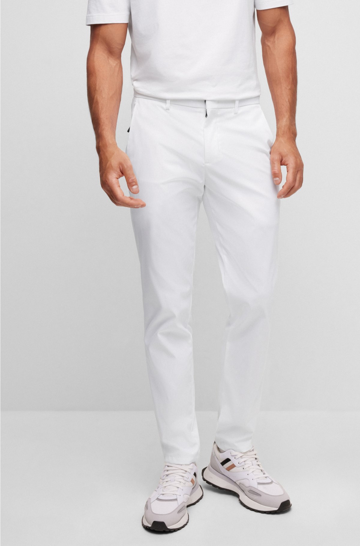 BOSS - Slim-fit trousers in water-repellent