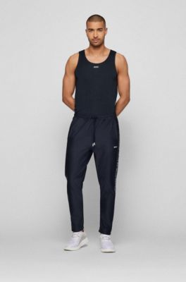 BOSS - Slim-fit tank top with logo-tape inserts