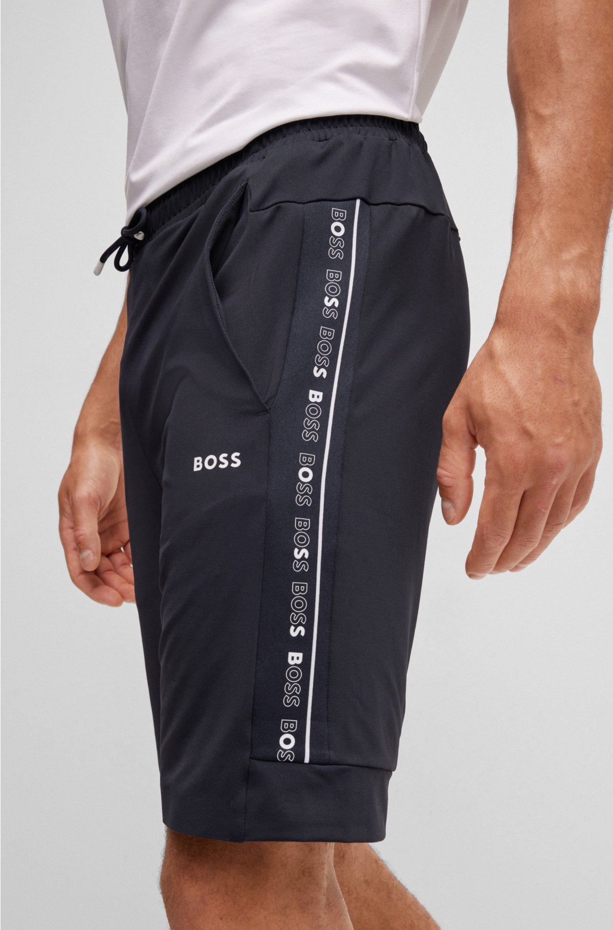 with BOSS logo-tape inserts shorts - Regular-fit