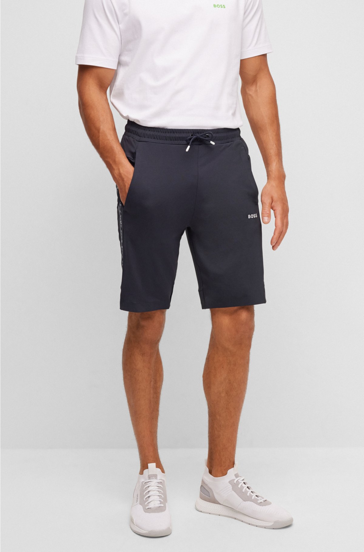 BOSS - Regular-fit with shorts logo-tape inserts