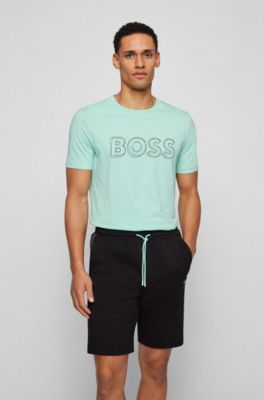 BOSS Green Curved Cotton T-Shirt