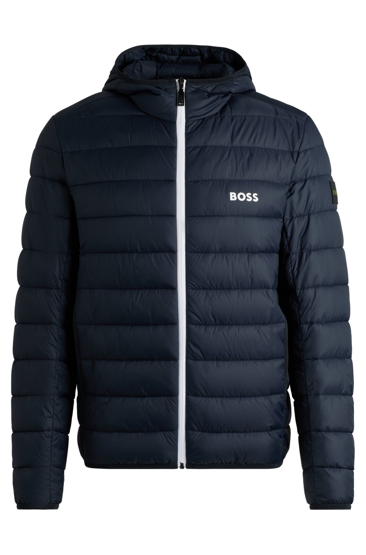 BOSS - Water-repellent puffer jacket with branded trims