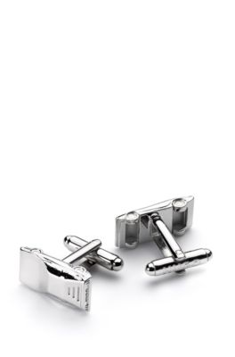 NFL Silver Pittsburgh Steelers Plated Cufflinks and Tie Bar Gift Set