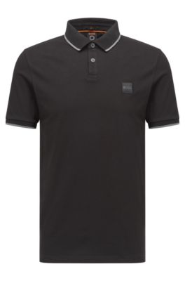 Sædvanlig overdrive væbner BOSS - Stretch-cotton slim-fit polo shirt with logo patch