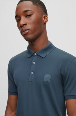 BOSS Stretchcotton slimfit polo shirt with logo patch