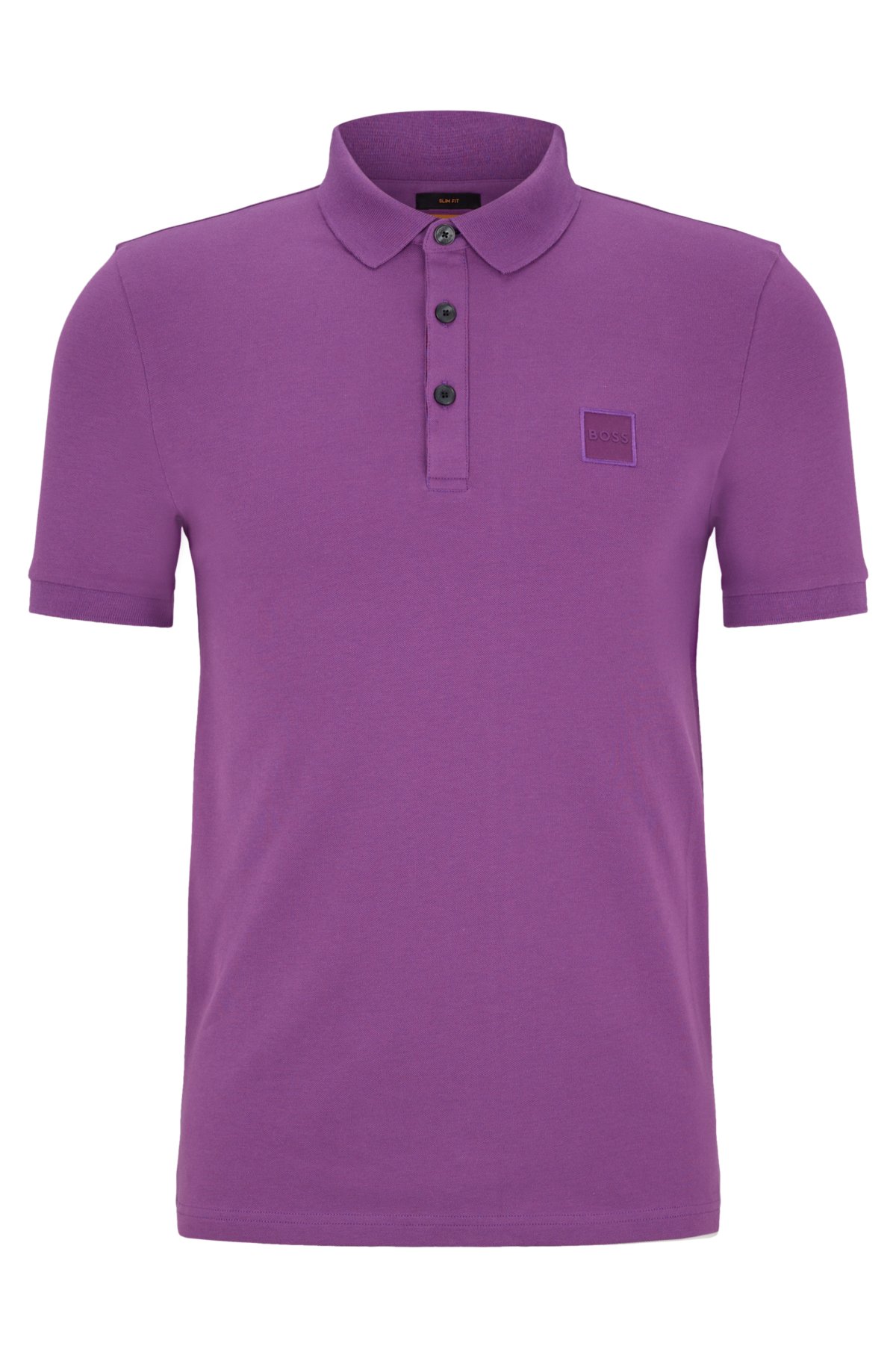 logo slim-fit with polo patch BOSS - shirt Stretch-cotton