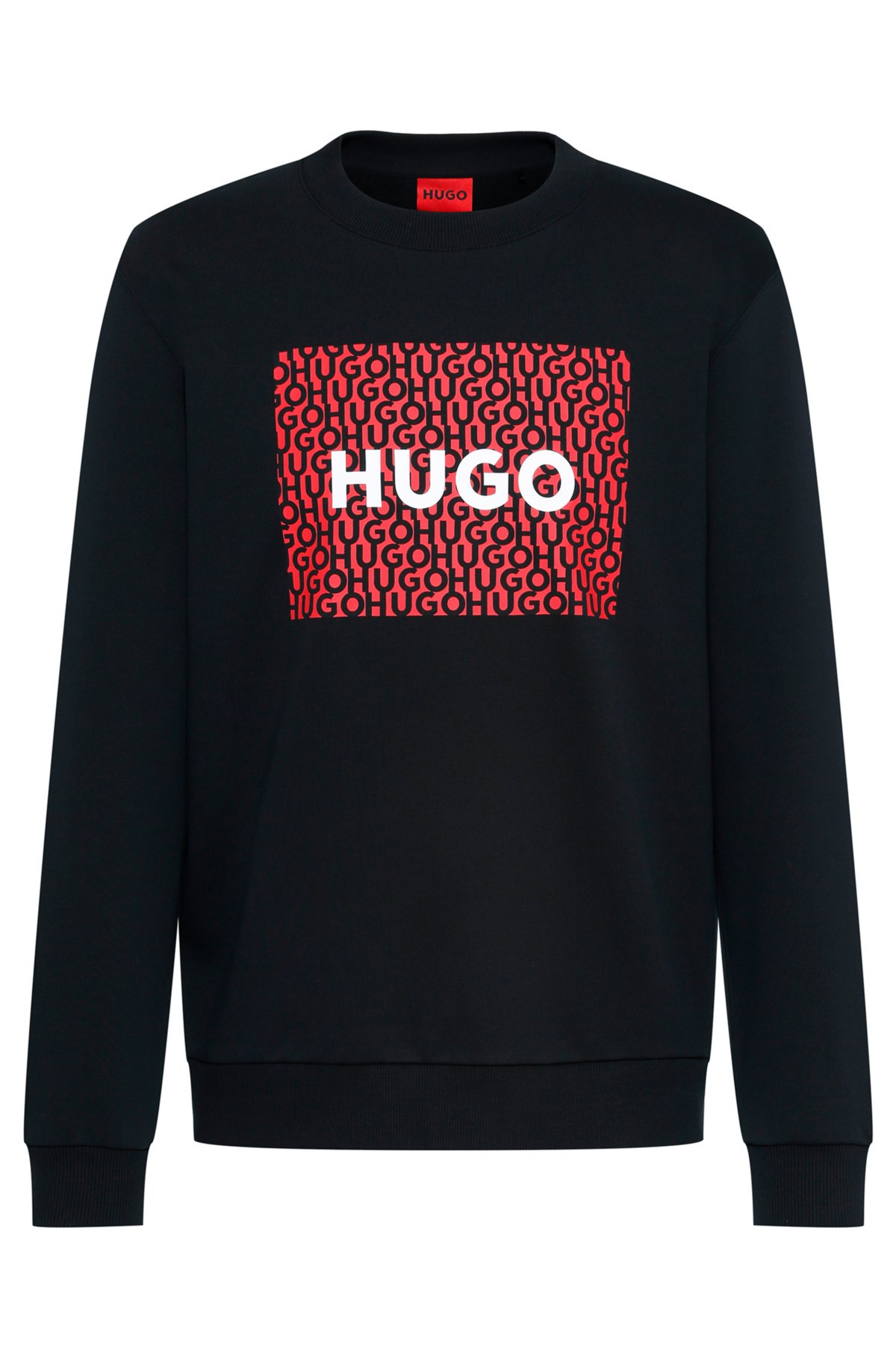HUGO - Cotton-terry relaxed-fit sweatshirt with logo print