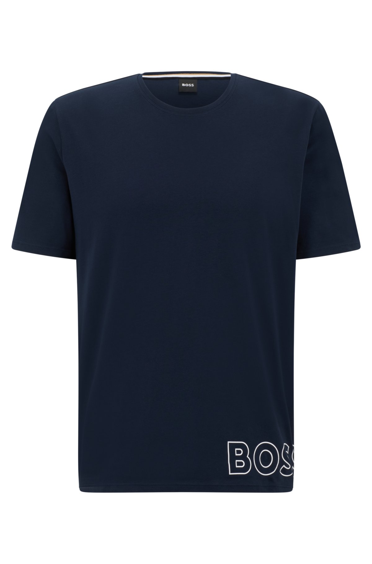 BOSS - Stretch-cotton pajama T-shirt with outline logo