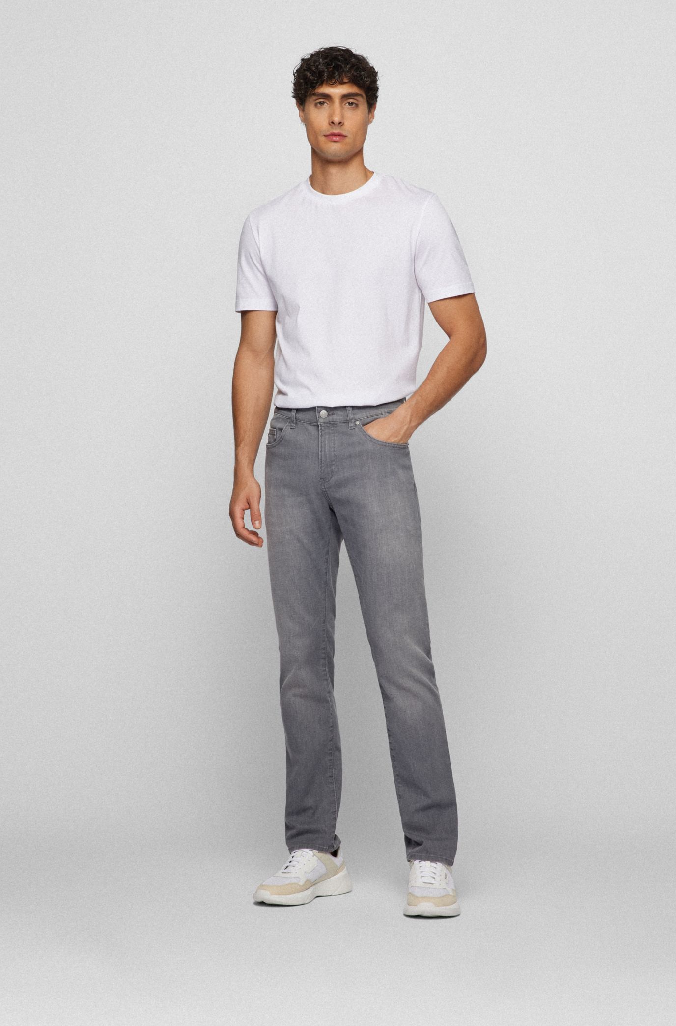 BOSS - Slim-fit jeans denim lightweight gray in