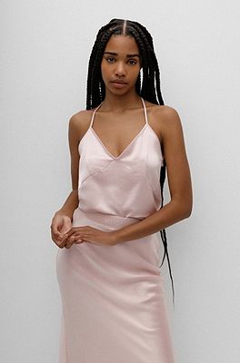 Fashion -Summer Backless Sling Dress Female Solid Color Long Suspender  Cross Beachwear Women Beach Cover Up @ Best Price Online