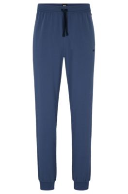 HUGO BOSS STRETCH-COTTON TRACKSUIT BOTTOMS WITH EMBROIDERED LOGO