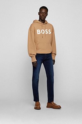 BOSS - Dark-blue jeans in super-stretch denim