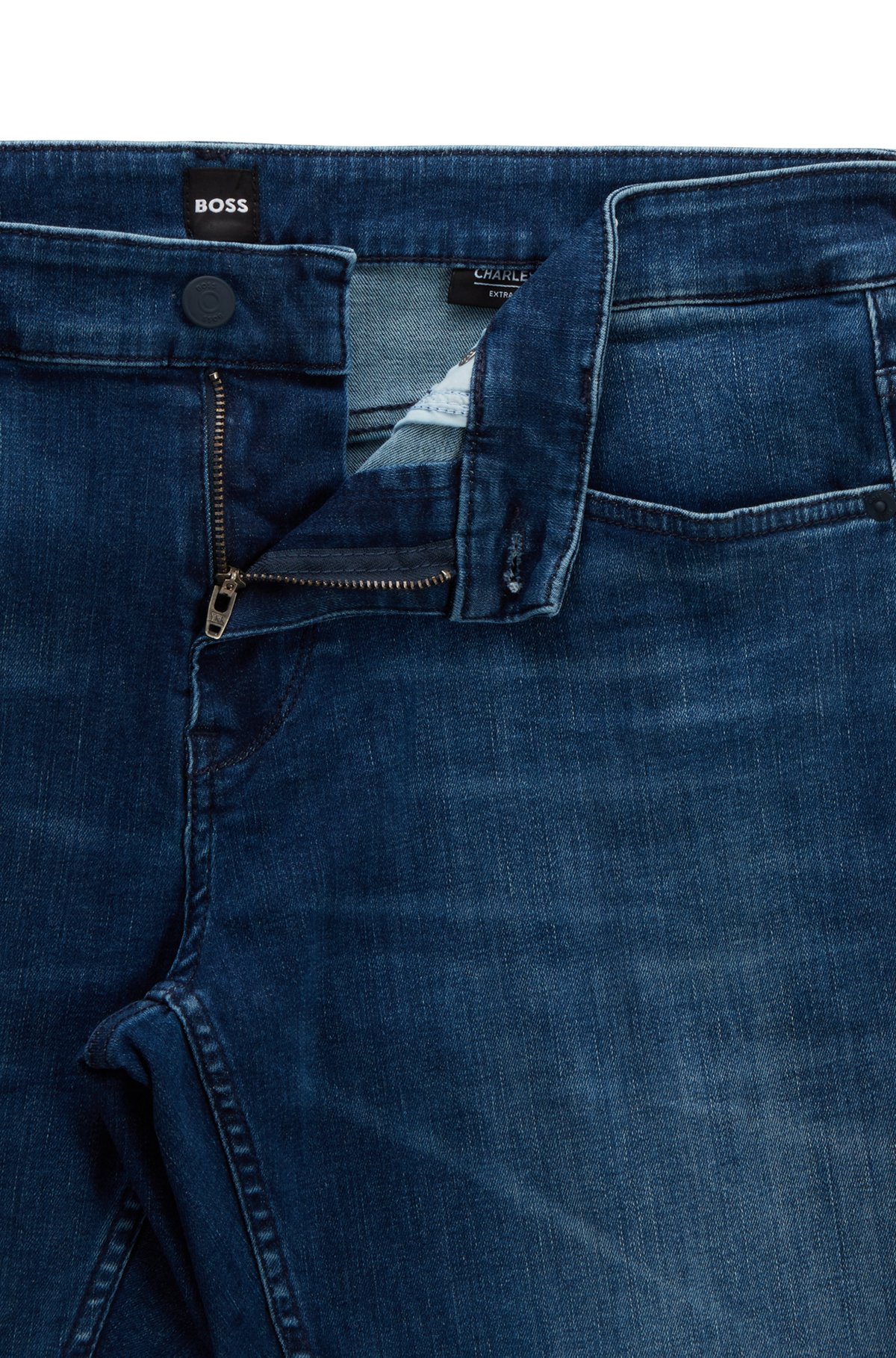 BOSS - Extra-slim-fit jeans in blue supreme-movement denim