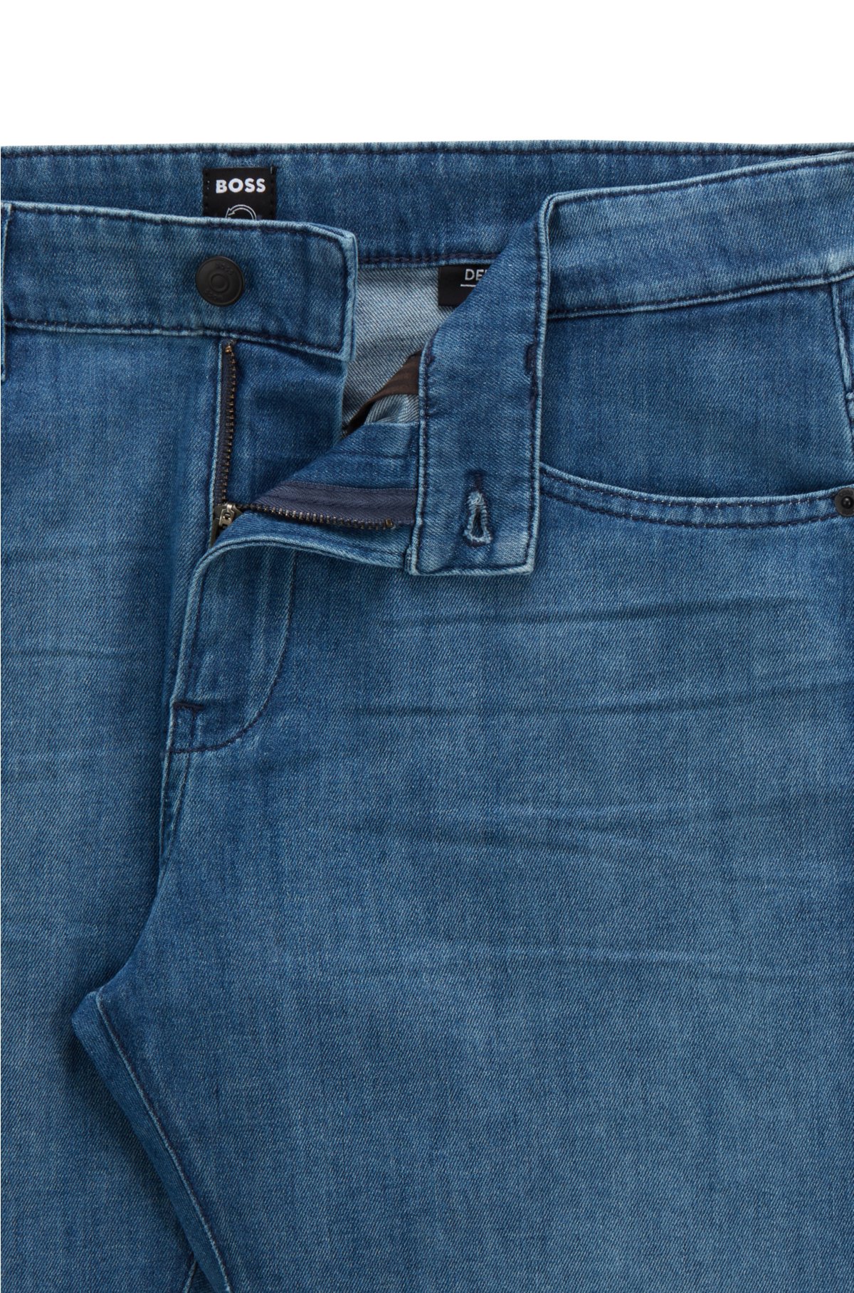 BOSS - Slim-fit jeans in blue Italian lightweight denim