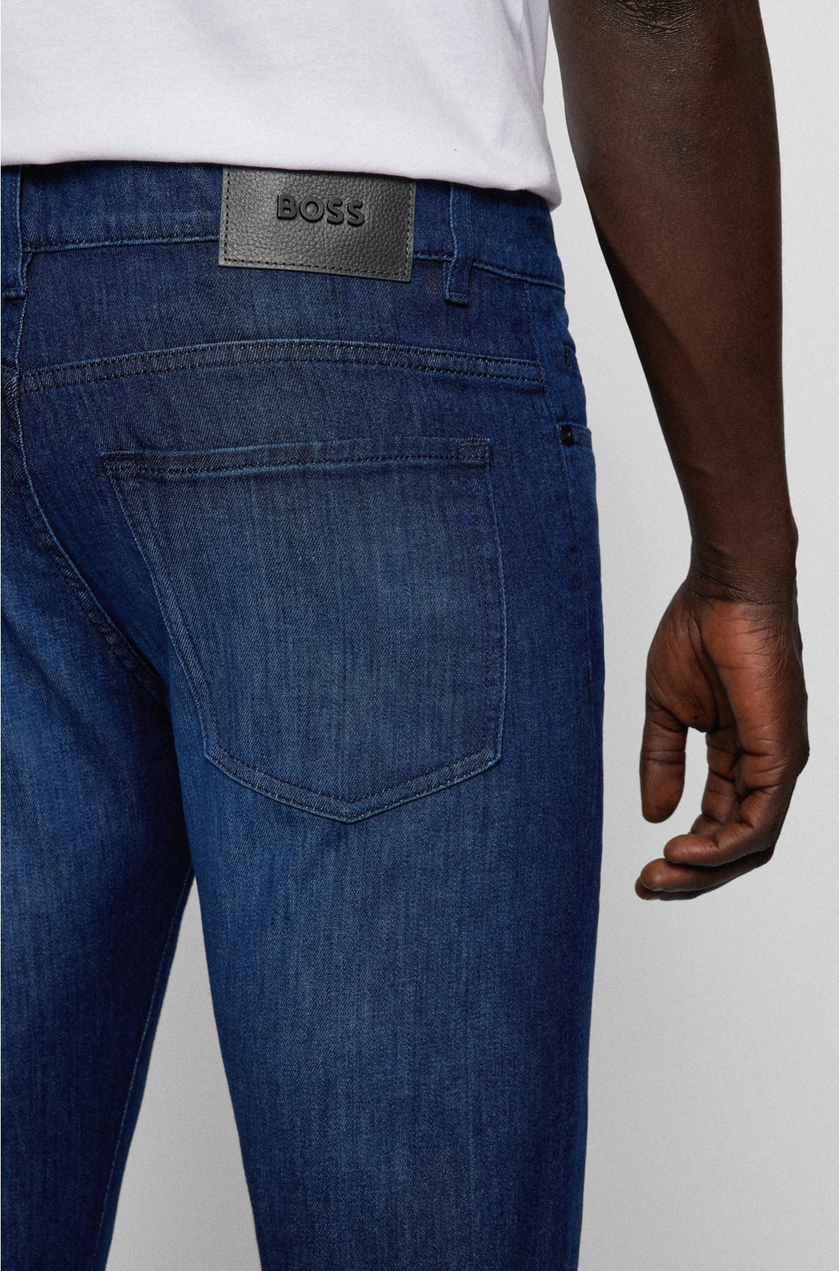 BOSS - Slim-fit jeans in lightweight blue denim