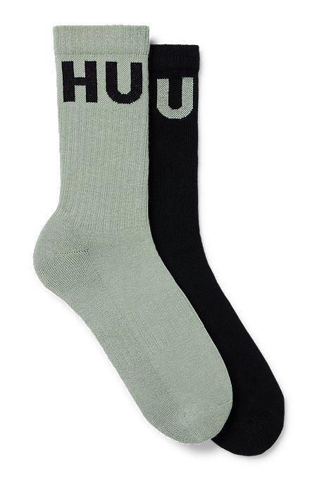 Two-pack of socks in a cotton blend, Light Green