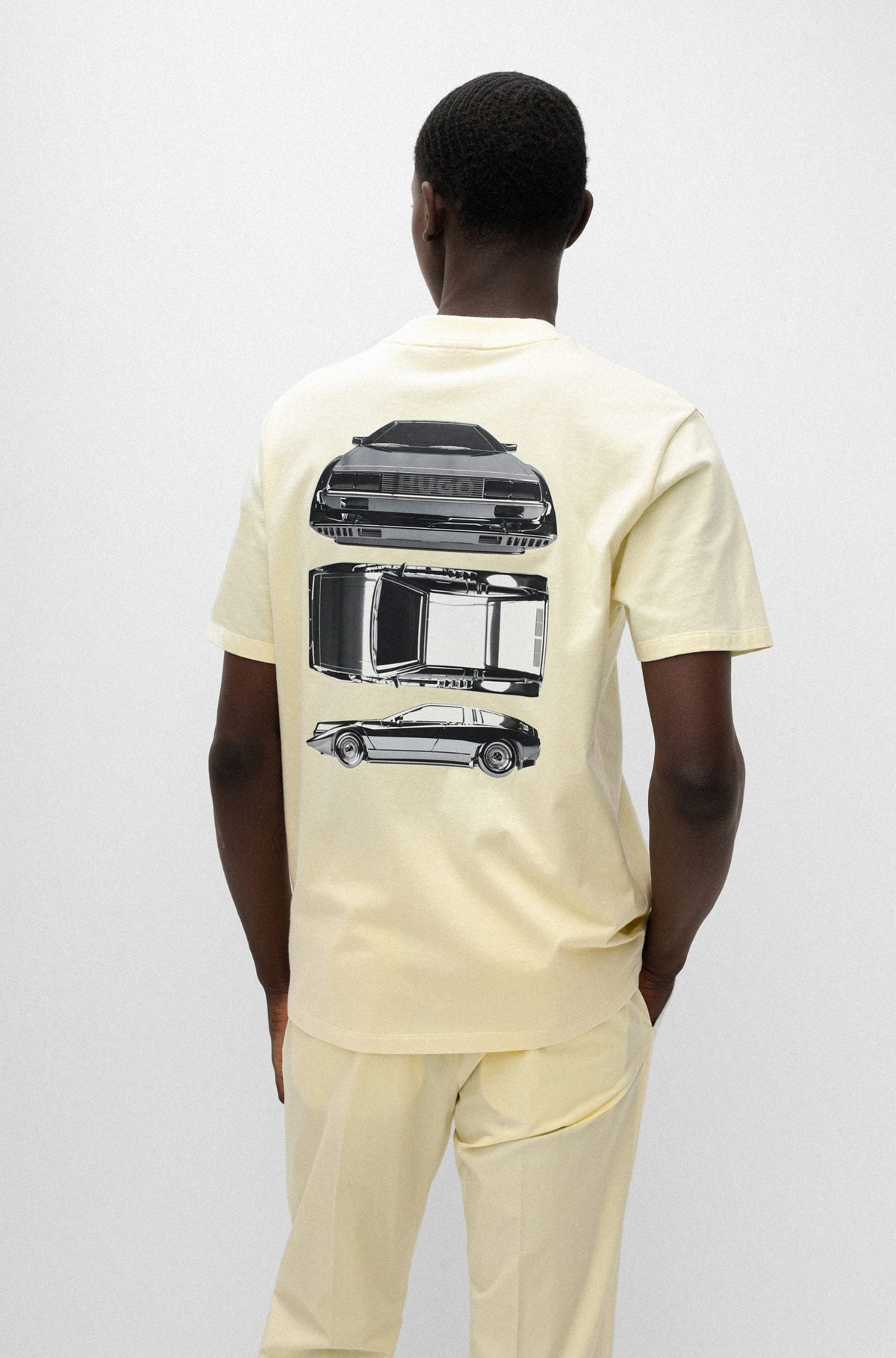 HUGO - Relaxed-fit T-shirt with car graphics