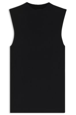 BOSS - Sleeveless mock-neck top with ribbed structure