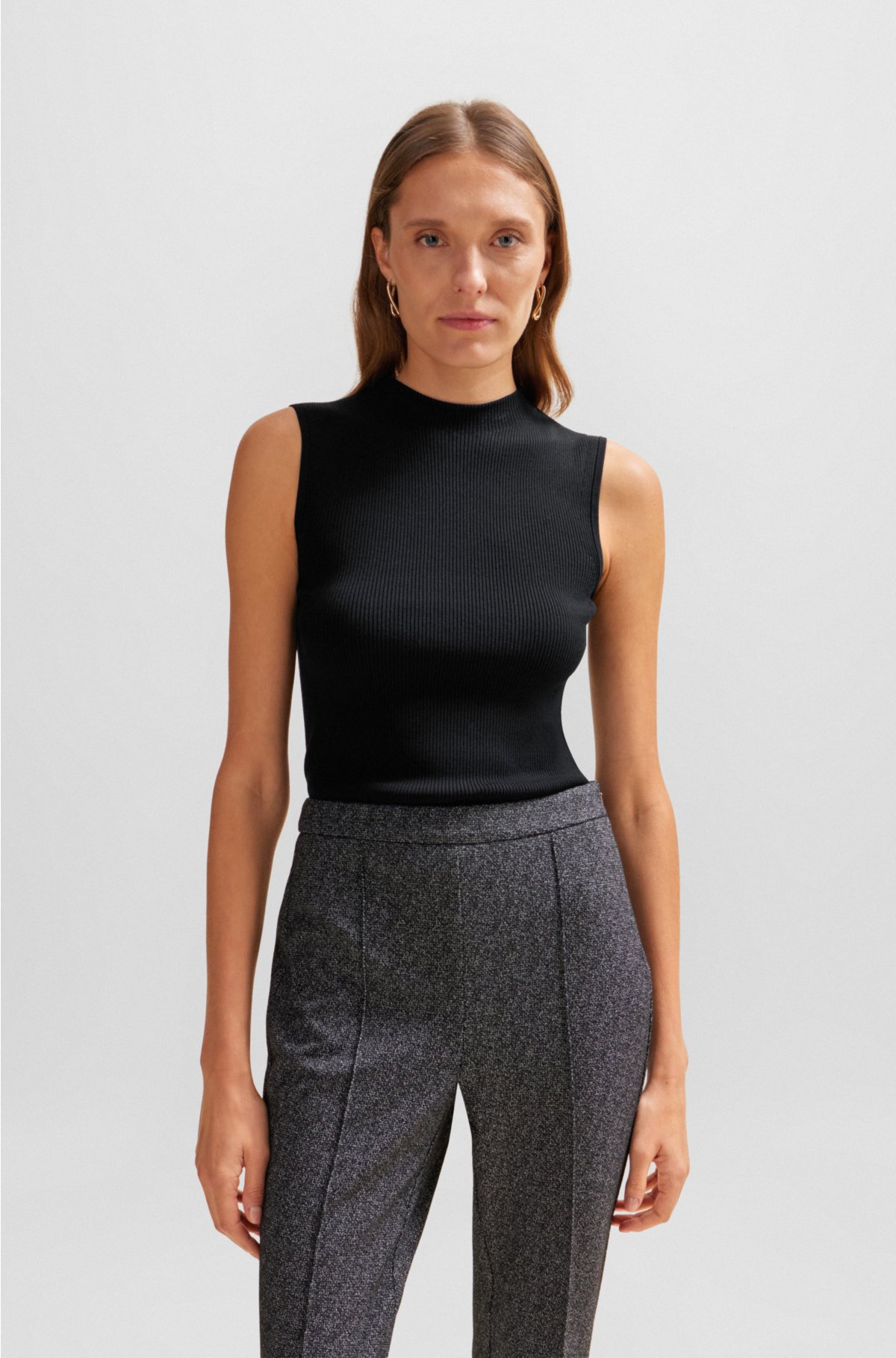 HUGO - Sleeveless ribbed top with cut-out detail