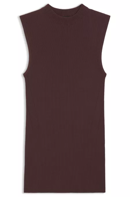 Ribbed top with mock neckline