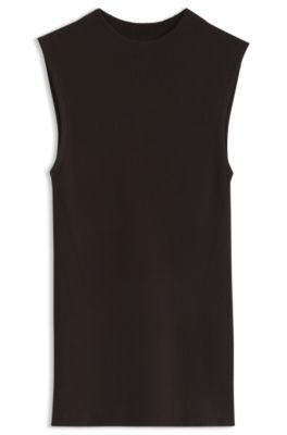 Slim-fit knit top, Brown