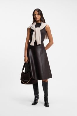 Slim-fit knit top, Brown