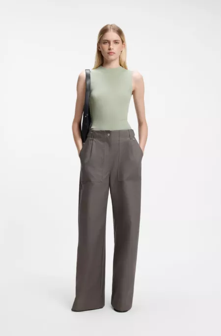 Ribbed top with mock neckline