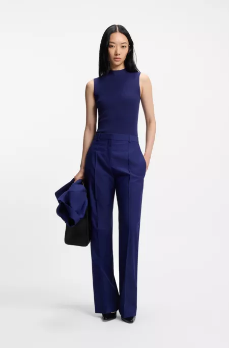 Ribbed top with mock neckline