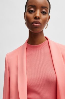 Ribbed top with mock neckline, Light Purple