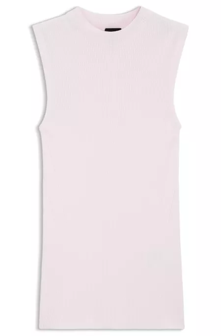 Ribbed top with mock neckline